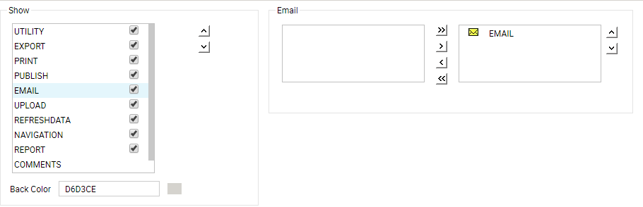 Email tool buttons