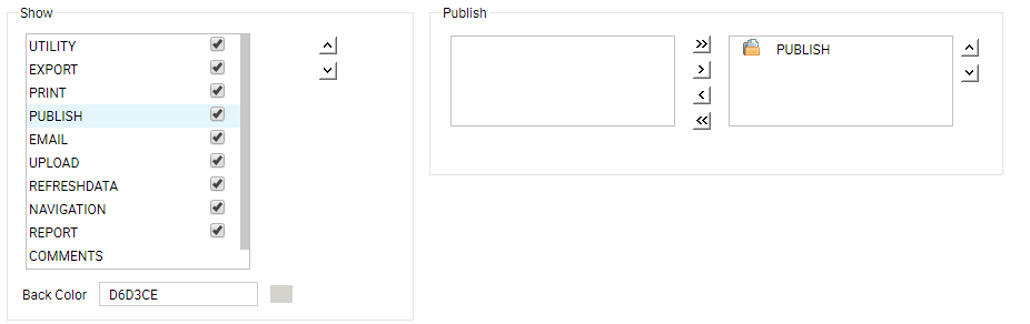 publish tool buttons