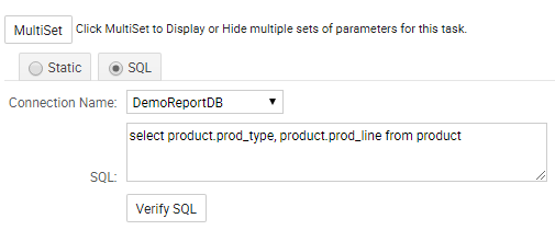 multiset parameter values through SQL