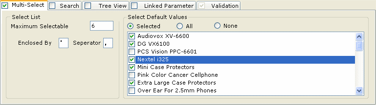 Multi Select Parameters
