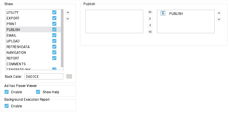 publish tool buttons